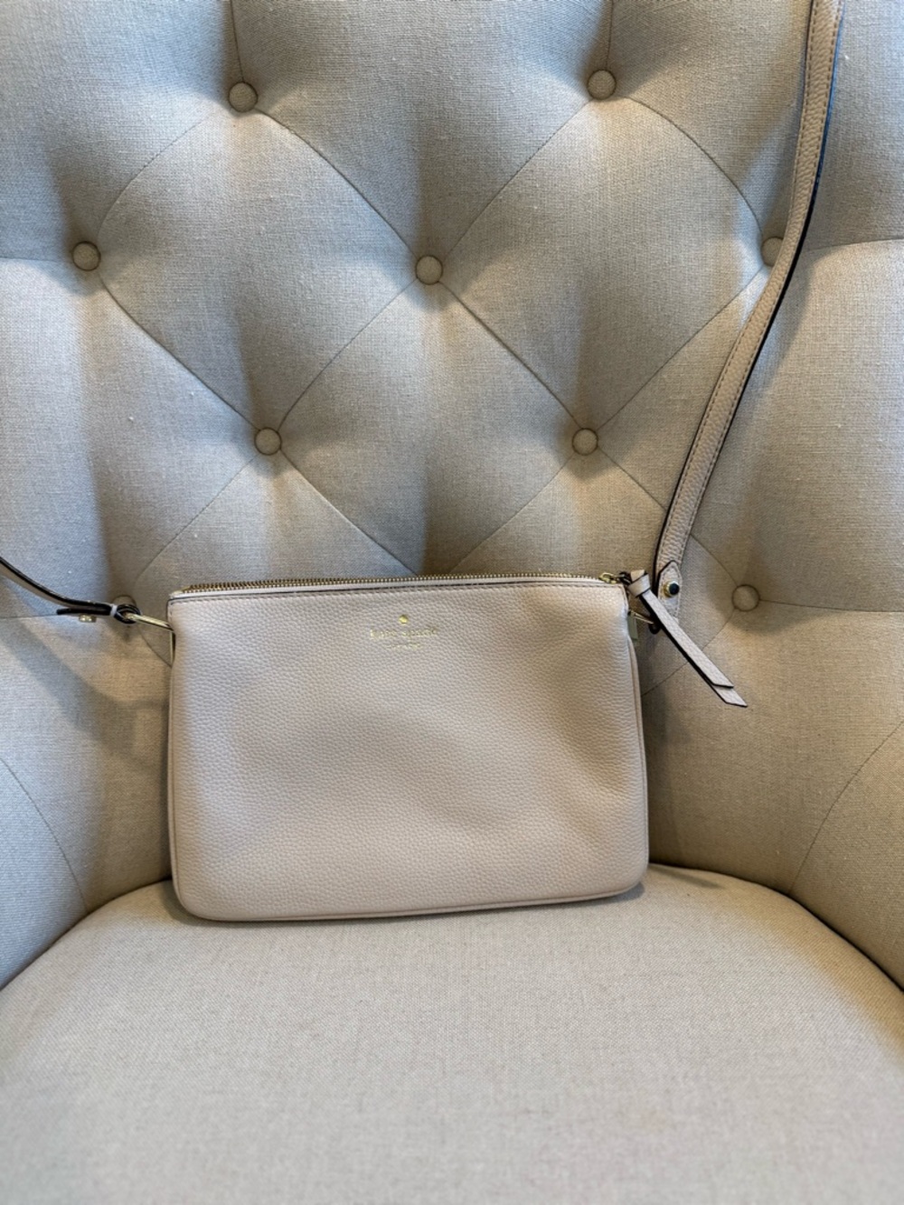 Kate Spade Pebble Leather Crossbody Bag in Cream